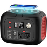 ENOFLO power station front view highlighting compact portability for camping and travel.