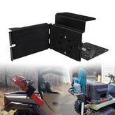 EONECROSS universal ATV chainsaw mount secured on tubular rack for safe transport
