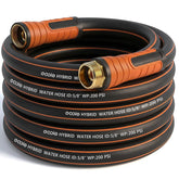 EOOIO garden hose 25ft coiled for easy storage and quick watering.