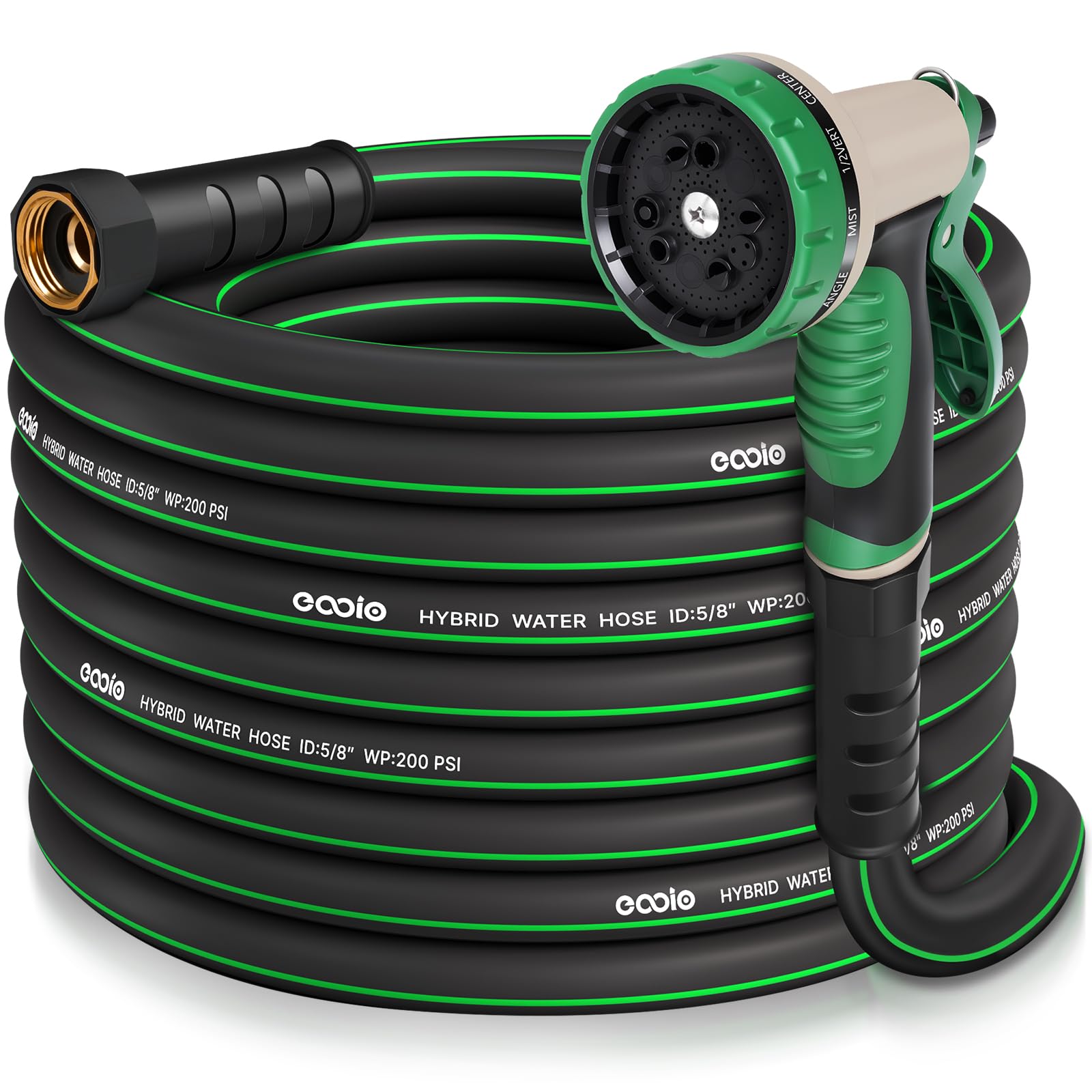 EOOIO heavy-duty hose 50ft for long reach watering and smooth handling.