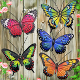 EOORAU metal butterfly wall decor with vibrant 3D wings for garden accent