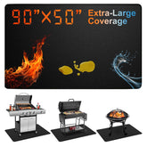 Epinovo extra-large grill mat covering a deck for outdoor cooking protection
