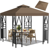 ERFEI Gazebo Canopy replacement front view shows ample shade for outdoor gatherings