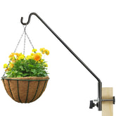 ERYTLLY extended rail hook on fence supporting a bird feeder and planter.