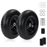 eshcol 2pc 13in flat-free tire wheels for garden carts with maintenance-free mobility