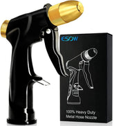 ESOW garden hose nozzle shows durable all-metal construction for long-lasting use.