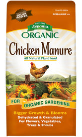 Espoma Organic Chicken Manure 3.75 lb bag; ready-to-use soil fertility booster for gardens.