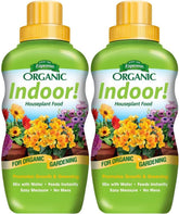 Espoma Indoor Liquid Plant Food bottle poured for easy feeding and healthier houseplants.