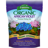 Espoma organic potting soil for African violets enhances flowering with natural ingredients.