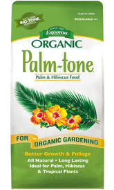 Espoma Palm-Tone bottle showing organic fertilizer for palms and tropical plants.