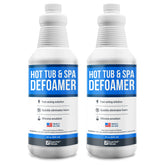 Essential Values hot tub foam eliminator bottle front reduces foam fast for spa-ready water.