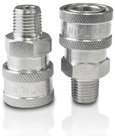 ESSENTIAL WASHER stainless steel one-quarter-inch quick connect male NPT for high-pressure connections up to 5000 PSI.