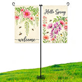 ESTTOP flag holder stand front view ready for durable outdoor display