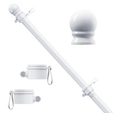 ESTTOP 5 ft flag pole with wall-mount white finish and easy assembly