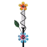 ESTTOP Flower Rain Gauge front view showing decorative bloom design and clear readings