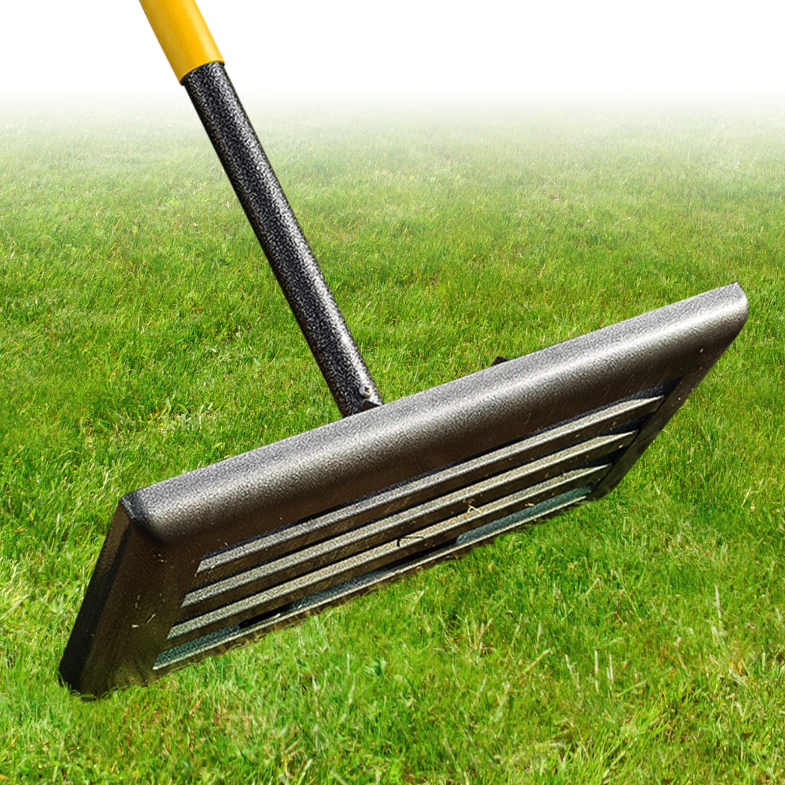 EUIJOIP professional lawn leveling rake with 17x10 inch head for precise grading on turf