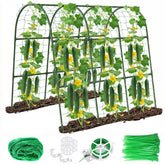 Eunice U-Shape Cucumber Trellis in garden providing strong vine support