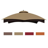 Eurmax khaki replacement canopy top for Lowe's Allen Roth gazebo, durable and weather-ready.