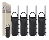 Eurmax 145lbs weight bags attached to a pop-up gazebo with Velcro straps.