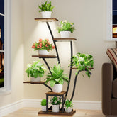 EVAWOO plant stand with grow light illuminating indoor greenery for thriving plants