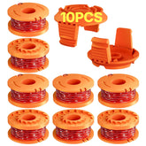Eventronic Worx trimmer line spool 8-pack ready for quick replacements.