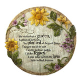 Evergreen memorial stone featuring sunflowers for garden remembrance and outdoor display