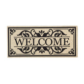 Evergreen Flag Sassafras Cambridge welcome mat with garden artwork for front porch