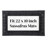 Evergreen Flag Sassafras mat tray on a front door showing all-weather durability and curb appeal