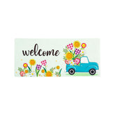 Evergreen Flag Sassafras Switch Mat at the front door, durable for outdoor use.