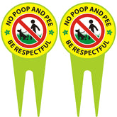 EVIESKENT No Dog Poop Sign 2 Pack front view helps guide dog walkers toward respectful behavior