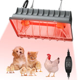 Evjeal 250W heat lamp over a chicken coop delivering steady warmth.
