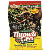 Evolved Harvest Throw & Gro seed bag closeup showing protein-rich forage blend.
