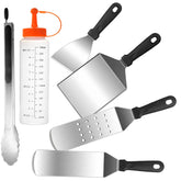 EWFEN griddle long spatula for precise flipping on a Blackstone grill