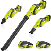 EWORK small leaf blower cordless 130cfm demonstrates powerful patio debris clearance.
