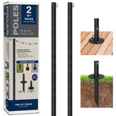 Excello Bistro Pole extend 10ft for dramatic outdoor lighting and easy setup.