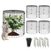 EXJEXJ garden protectors wire cage with top cover protects young plants.
