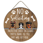 EXQUIDECA round no-soliciting plaque on the front door provides polite privacy.