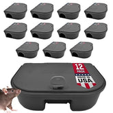Exterminators Choice compact mouse bait station outdoor closeup with weather resistance.