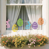EYxsaxenk bunny planter stake adds whimsy to pots for spring decor.