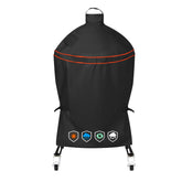 EZ-DONGTENG heavy-duty 600D grill cover protecting 18-inch grills from rain and snow.