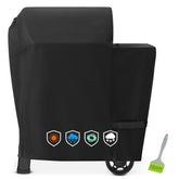 EZ-DONGTENG heavy-duty grill cover for Weber Searwood 600, front view protects from rain.