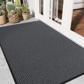 EZ2LIVE front door mat 3x5 grey stripe for durable entryway protection