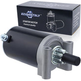 Ezamintaly 12V starter close-up with 9-tooth gear for reliable cold starts.