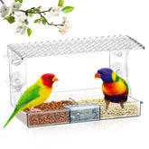 EZIYIN clear window bird feeder with strong suction cups for stable indoor viewing