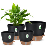 Ezmixcoop 12-inch self-watering pot with water level indicator for reliable indoor plant care.