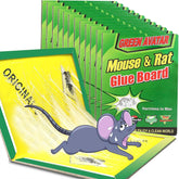 Ezoon 12-pack large mouse glue traps for indoor and outdoor use.