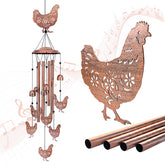 EZTZEN chicken wind chimes outdoors showcase rustic charm with a soothing breeze melody.