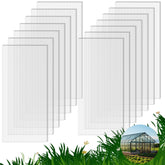 FAHKNS 14-pack greenhouse panels, front view, enhance daylight and UV protection for healthy plants.