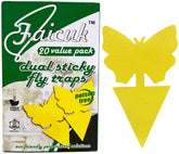 Faicuk dual-sided butterfly yellow sticky trap close-up showing the glue board for garden pests