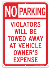 Faittoo No Parking Sign front view shows bold red and white visibility for drivers.
